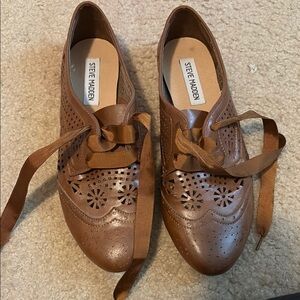 NWOT Steve Madden Women's 8 Brown Perforated Loafers/ Wingtips
